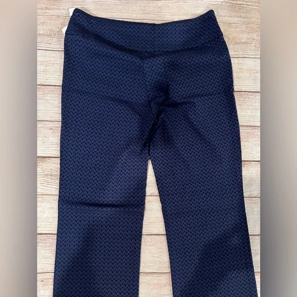 NWT JOE B Women's Dress Pants Dark Blue With Print Size Medium Pull On - Picture 3 of 6